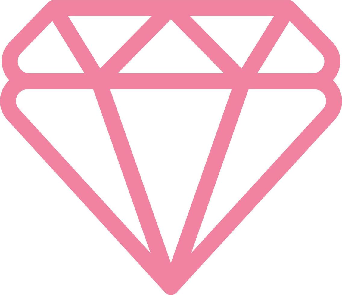 Pink diamond, illustration, vector on a white background.