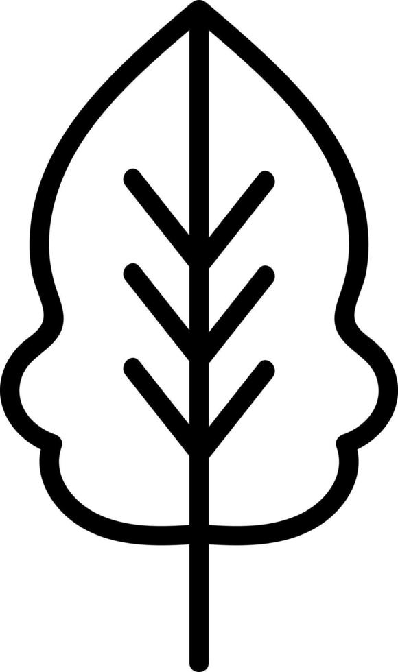 Simple white leaf outlined with black color, illustration, vector on white background.