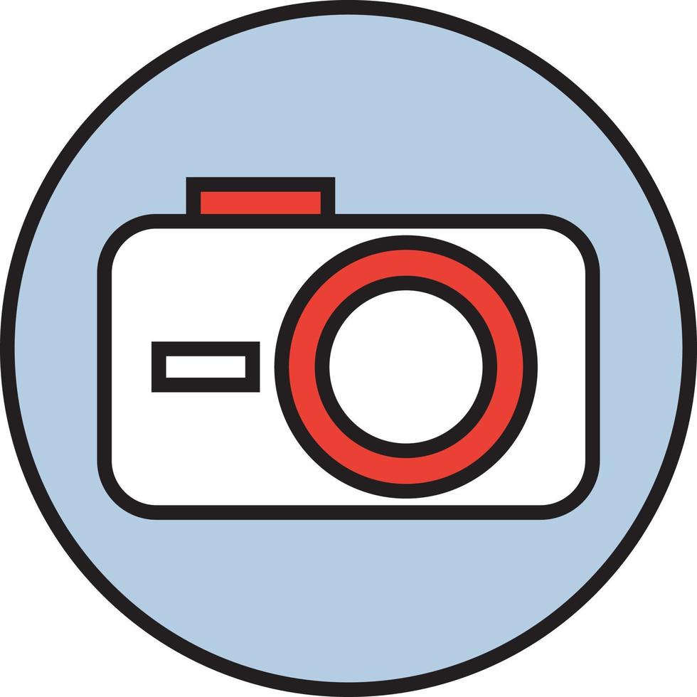 Travel camera, illustration, vector on a white background.