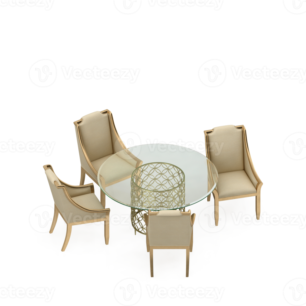 conjunto de mesa isométrica perspectiva 3d render png