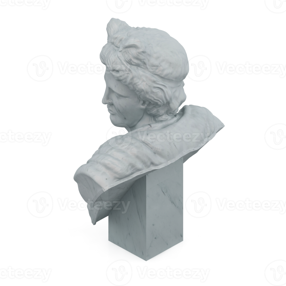 Isometric Statue 3D isolated render png