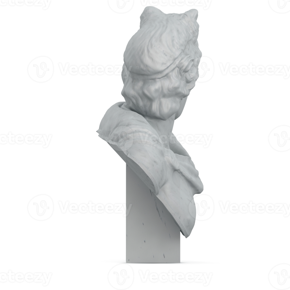 Isometric Statue 3D isolated render png