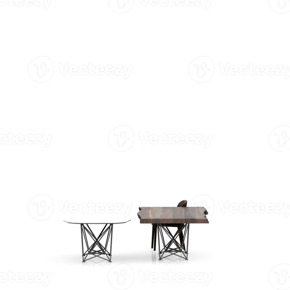 Isometric Table set front 3D render png