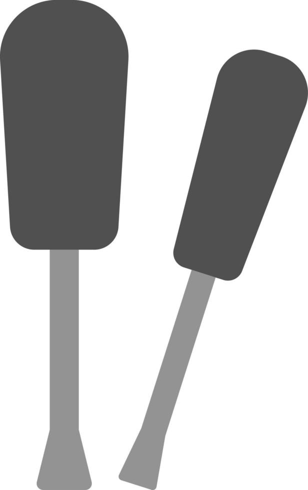 Grey screwdrivers, icon illustration, vector on white background