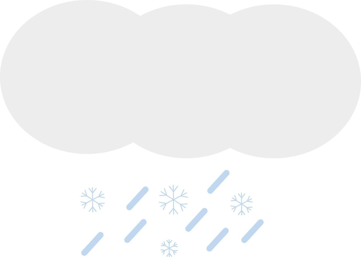 Cloud of heavy wet snow, icon illustration, vector on white background