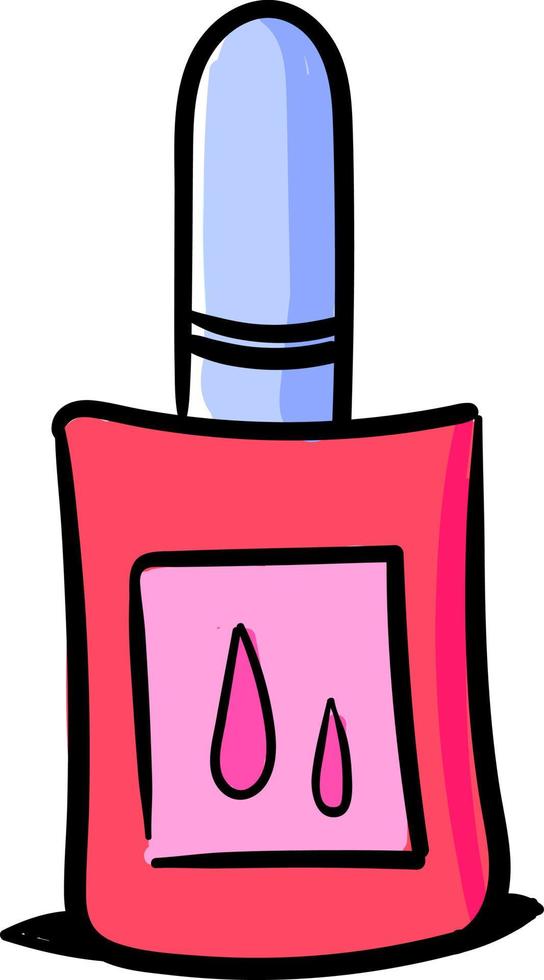 Esmalte de uñas rosa, ilustración, vector sobre fondo blanco.