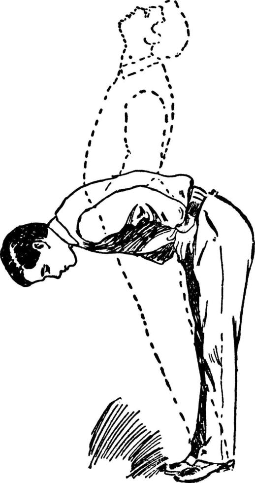 Exercise vintage illustration. vector