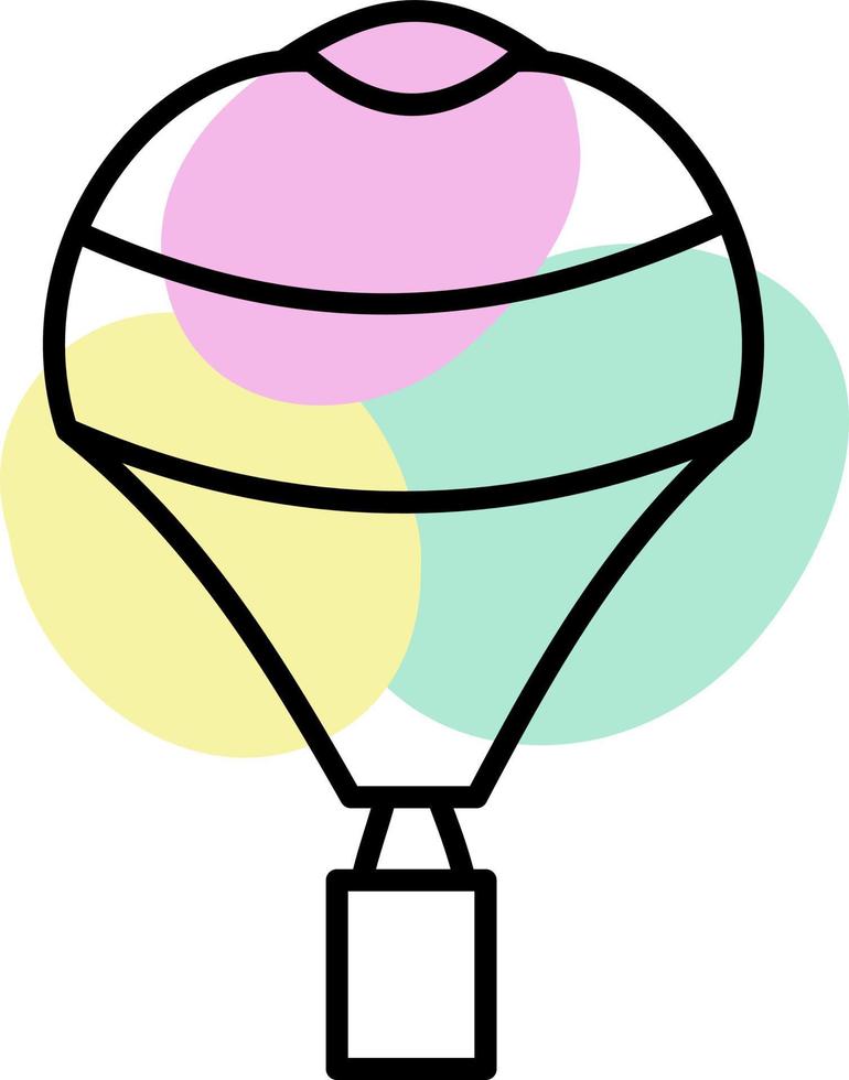 Novedad globo aerostático, ilustración, vector sobre fondo blanco.
