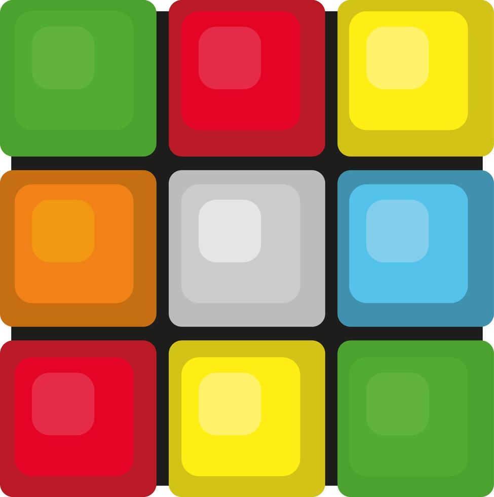 Rubik's cube , illustration, vector on white background