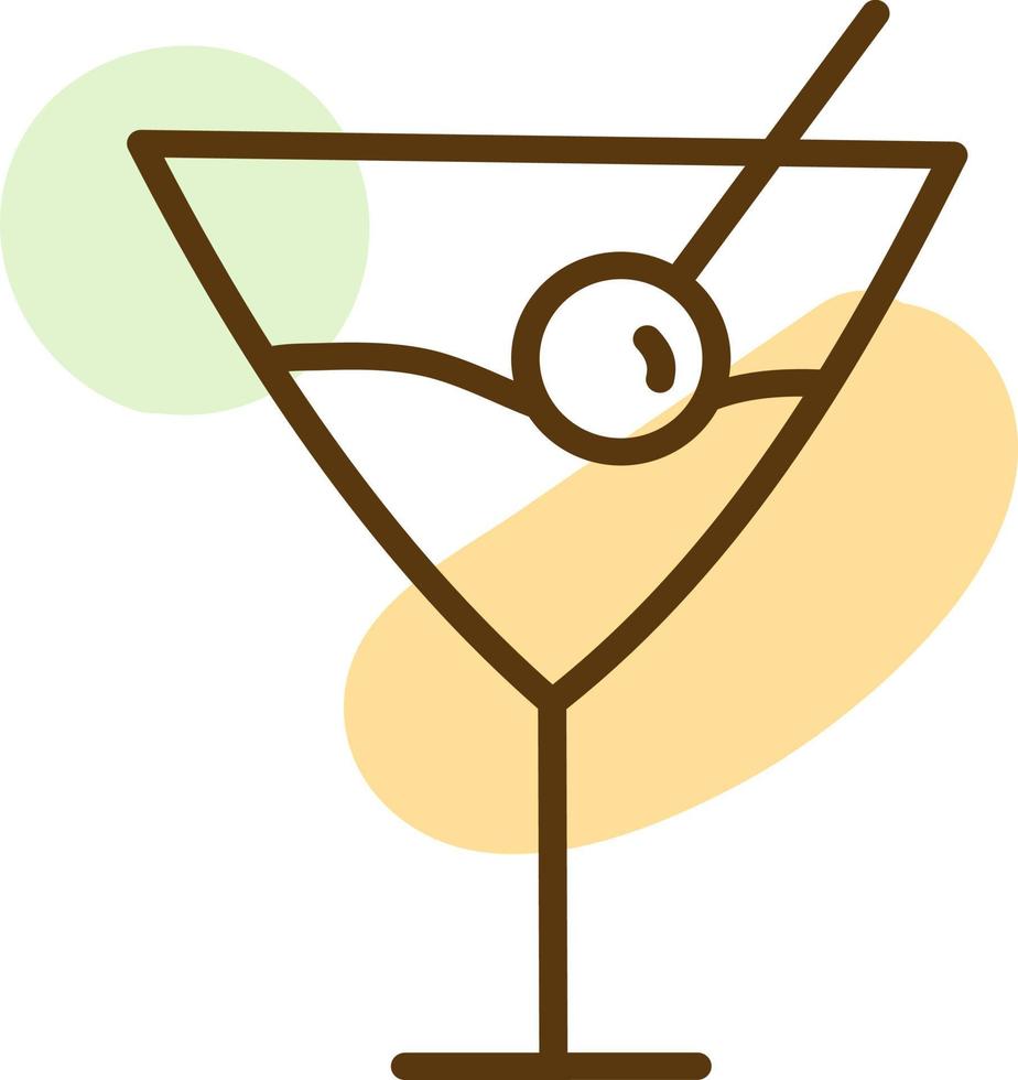 Alcoholic martini coctail, illustration, vector on a white background.