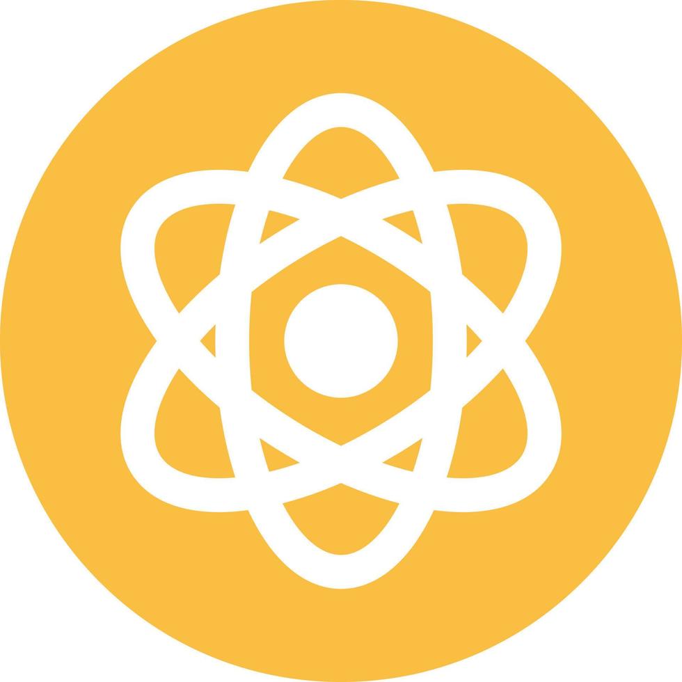 Chemical atom, illustration, vector, on a white background. vector