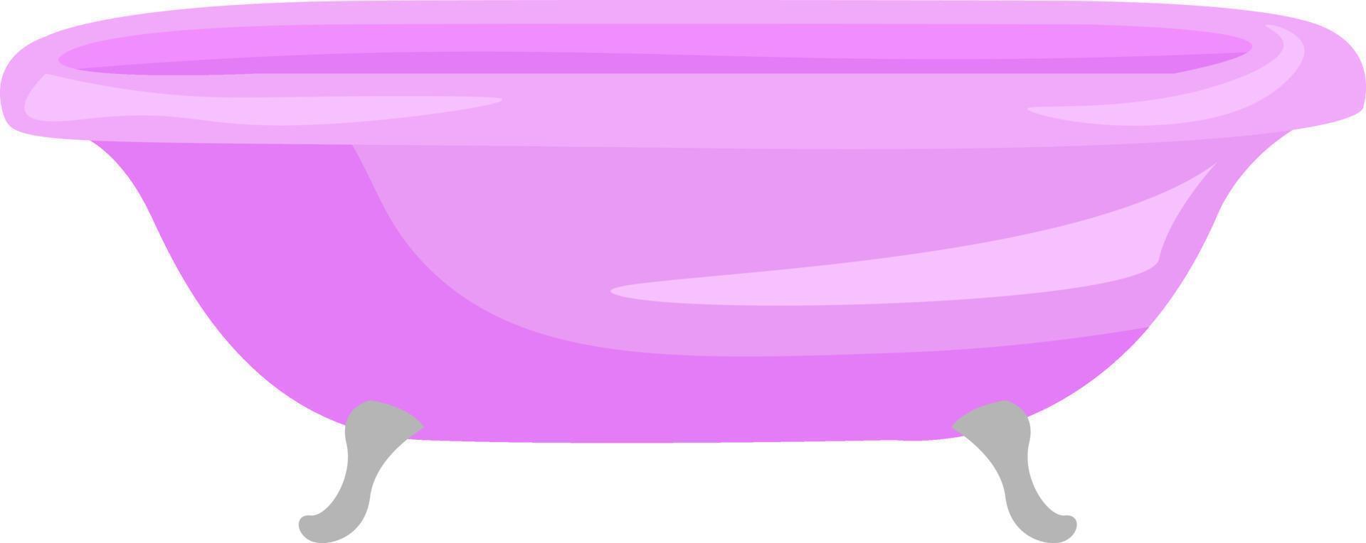 Pink bathtub, illustration, vector on white background