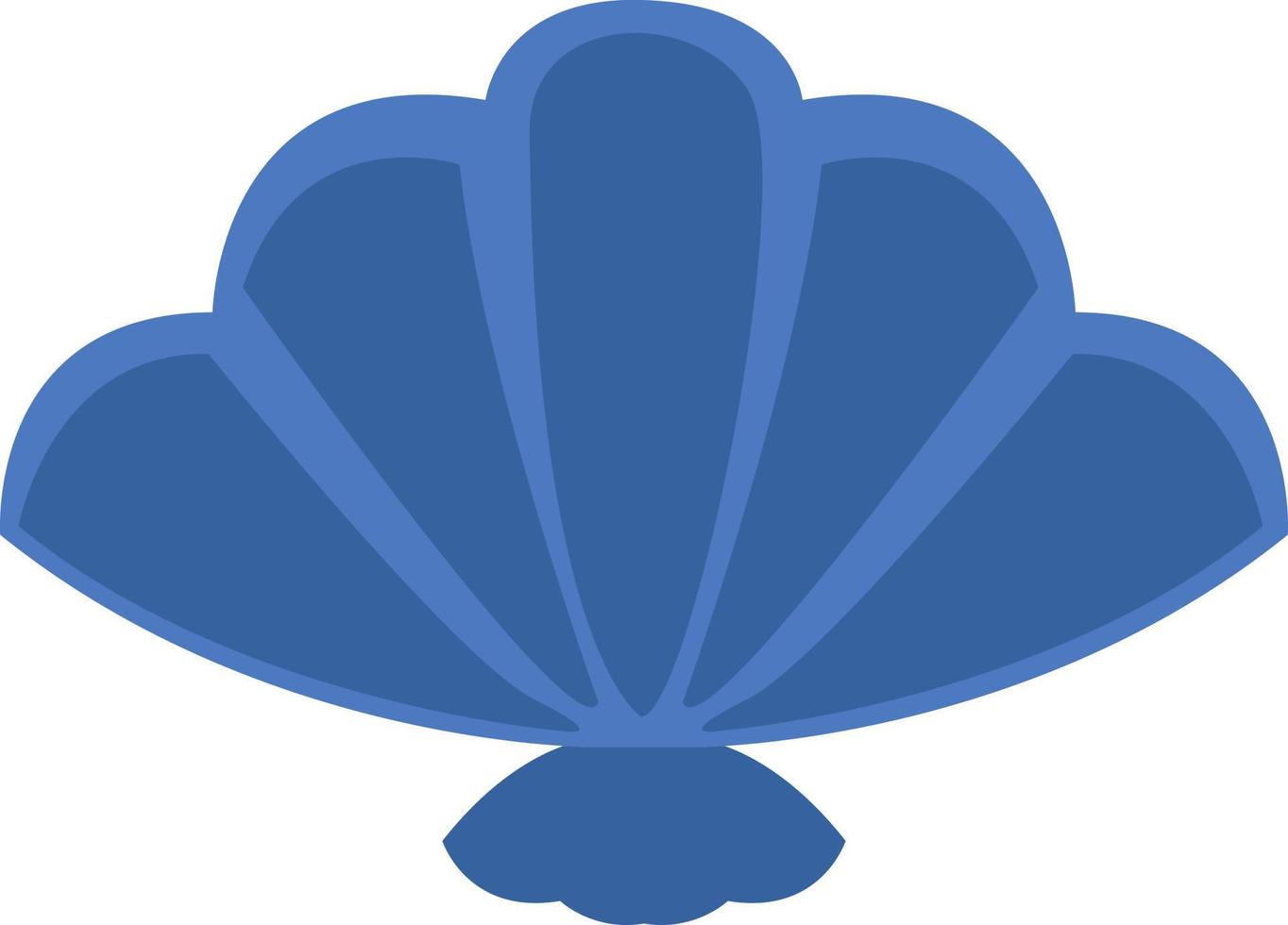 Blue Sea shell, illustration, vector on a white background.