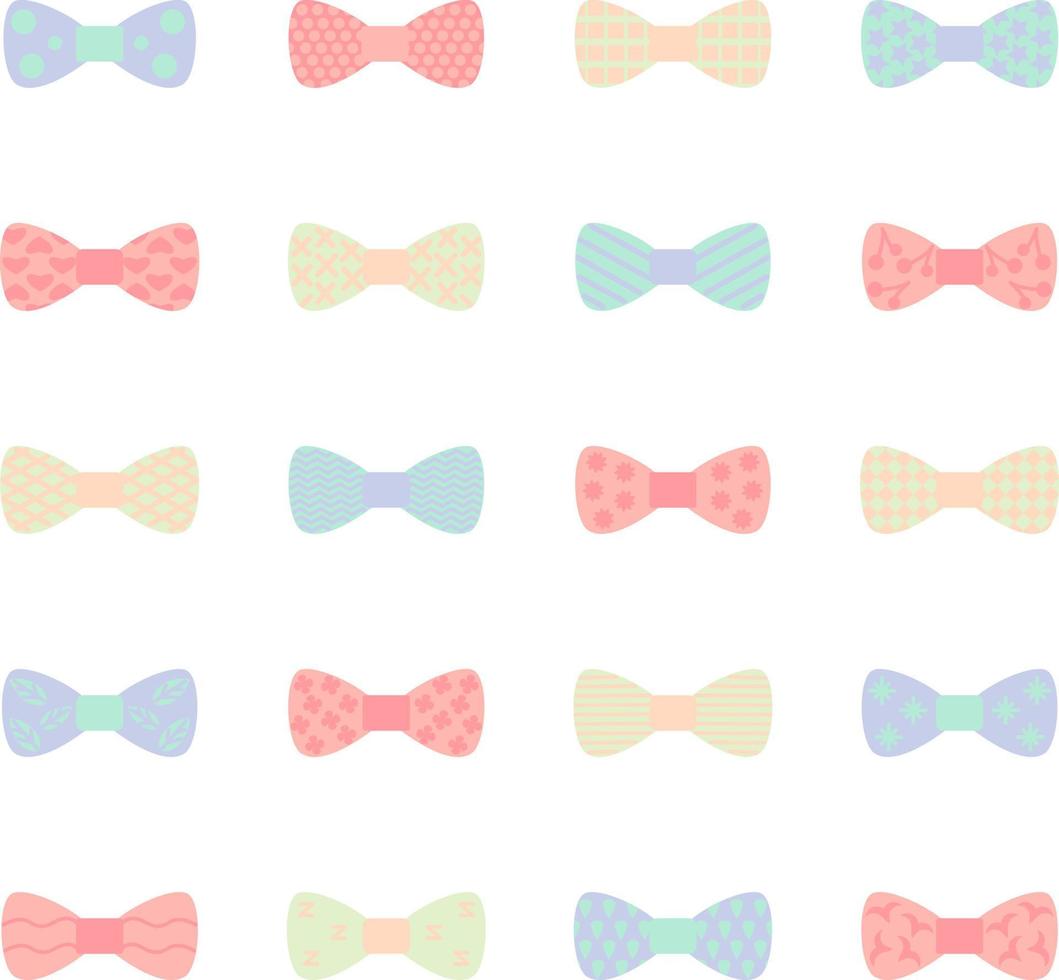 Colorful Bow ties, illustration, vector, on a white background. vector