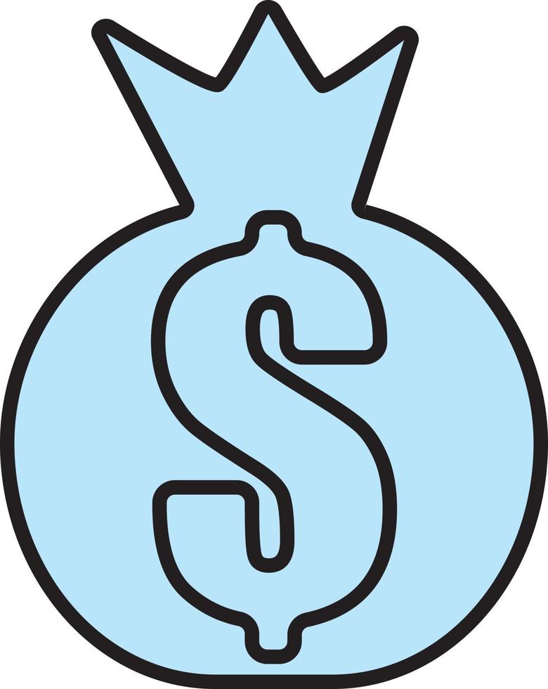 Full bag of money, illustration, vector, on a white background. vector