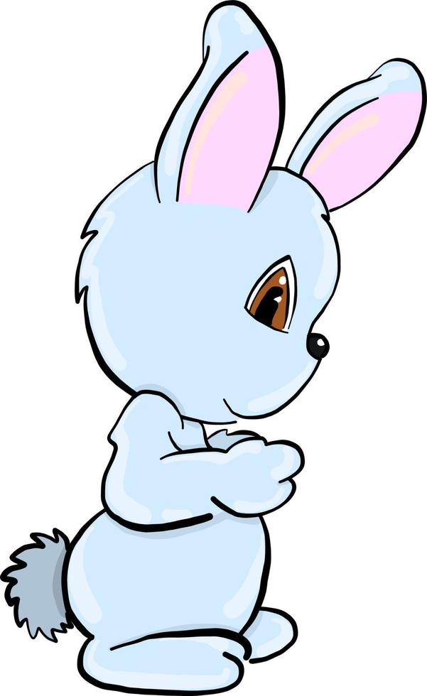 Cute little bunny, illustration, vector on white background