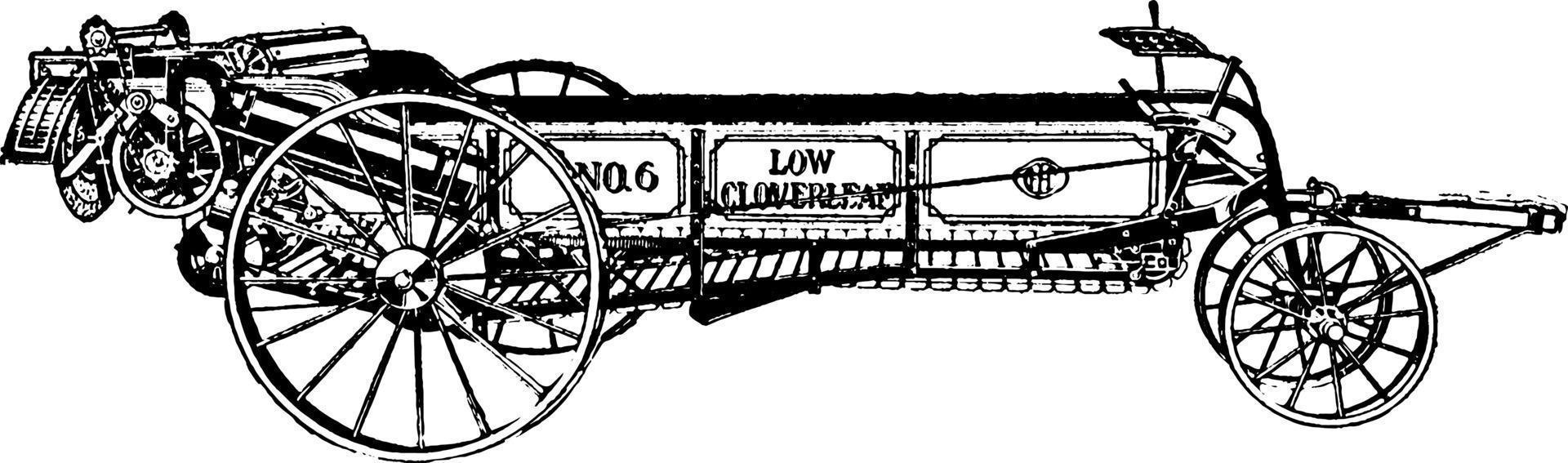 máquina esparcidora, ilustración vintage. vector