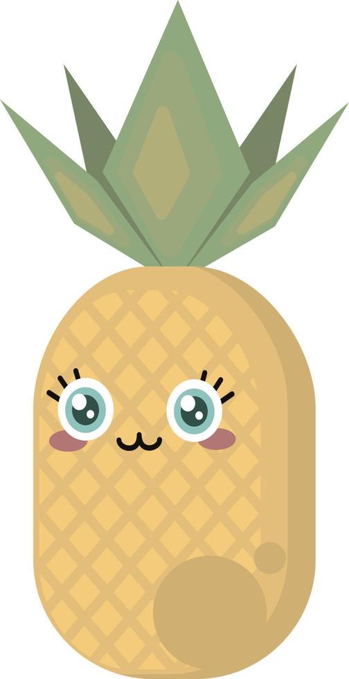 Pineapple fruit, illustration, vector on white background.