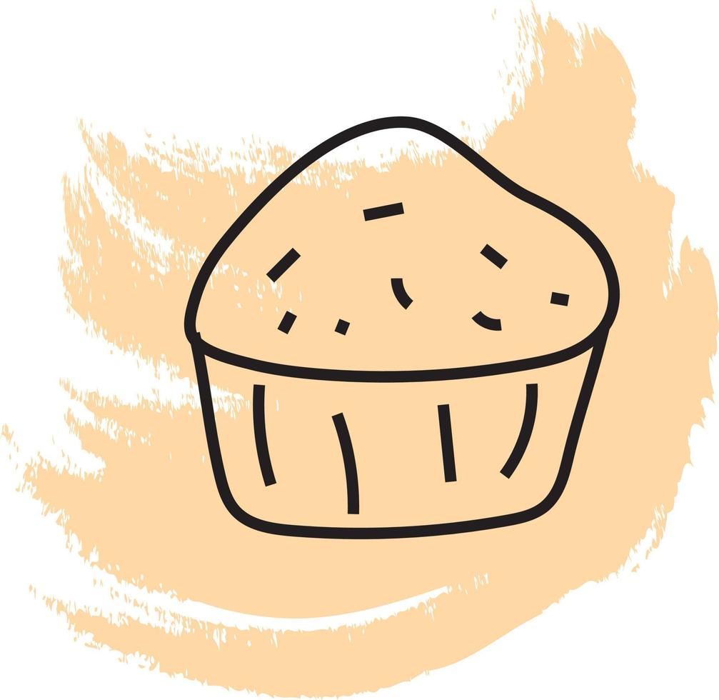 Nutritious healthy muffin, icon illustration, vector on white background