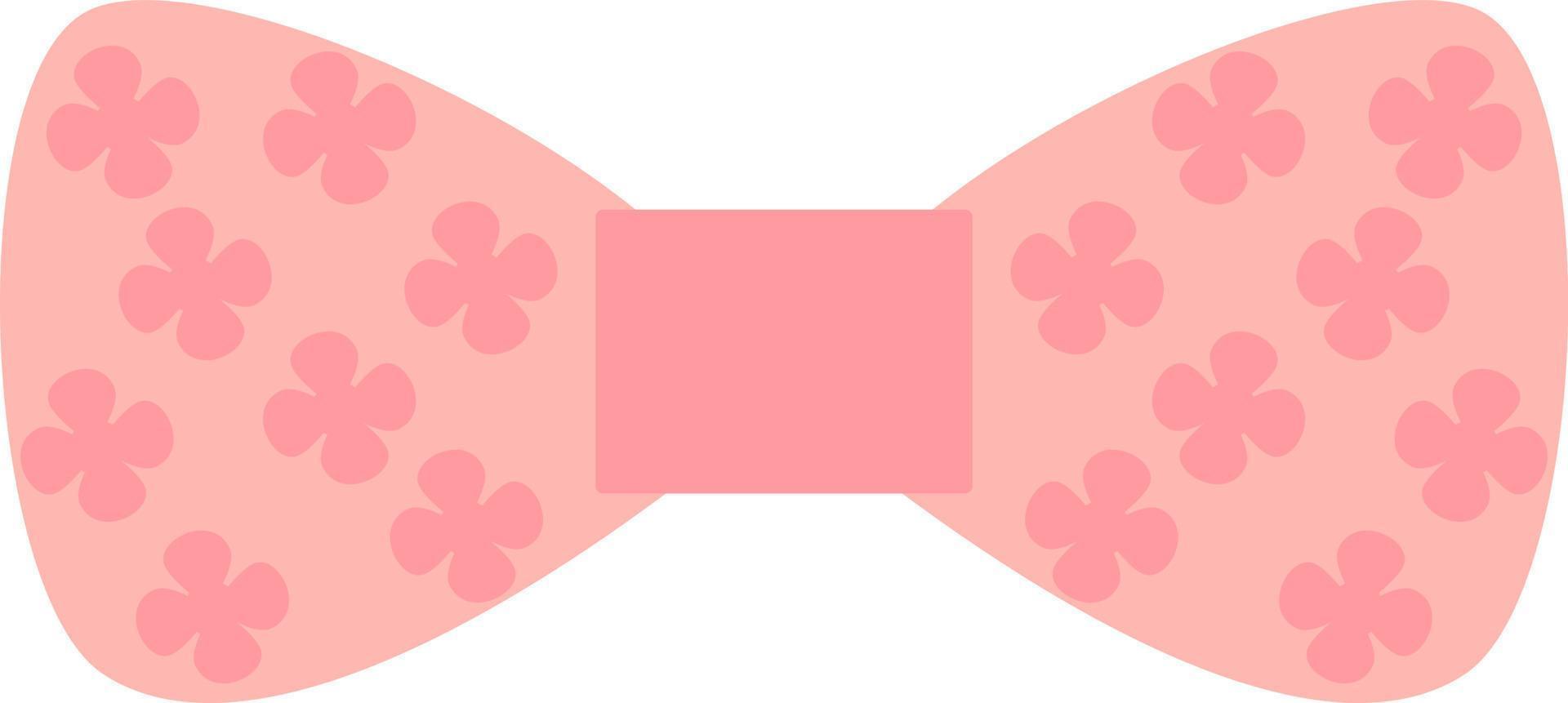 lazo rosa con hojas de la suerte, ilustración, vector, sobre un fondo blanco. vector