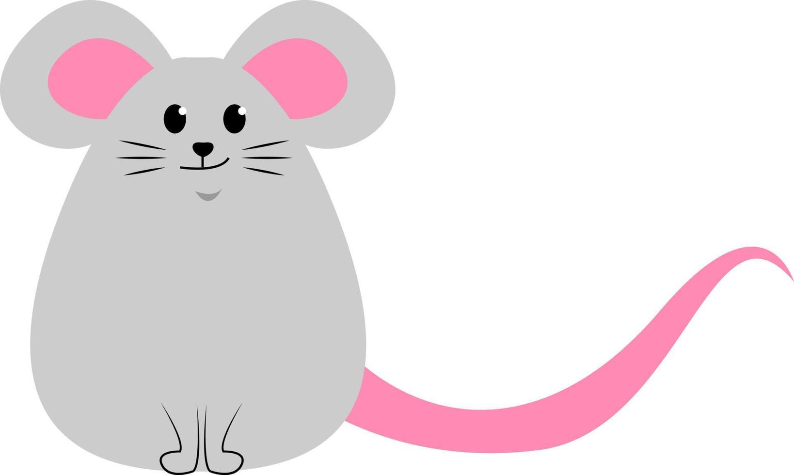 Cute mouse, illustration, vector on white background.