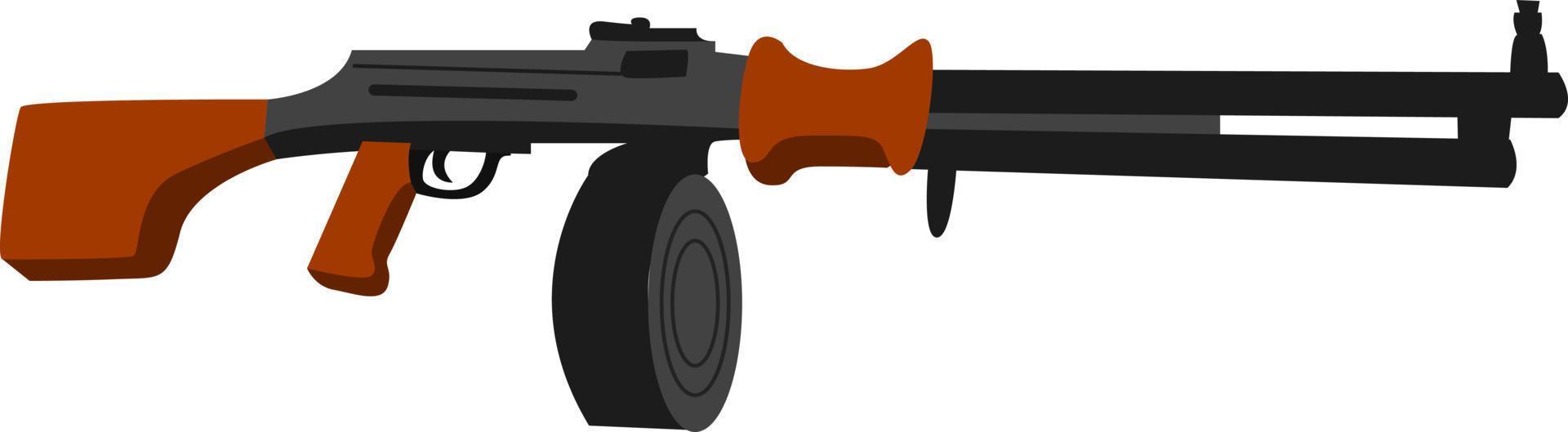 Machine gun, illustration, vector on white background