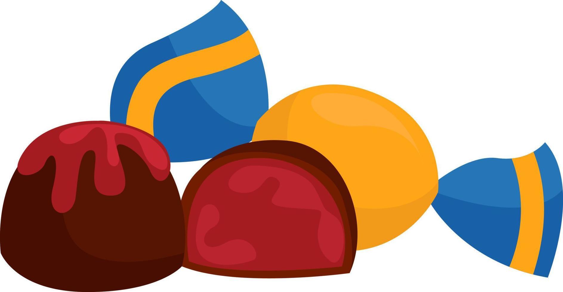Delicious candy, illustration, vector on white background
