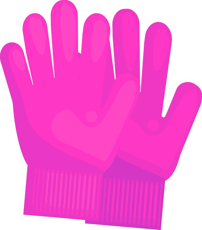 guantes de invierno rosa, ilustración, vector sobre fondo blanco.