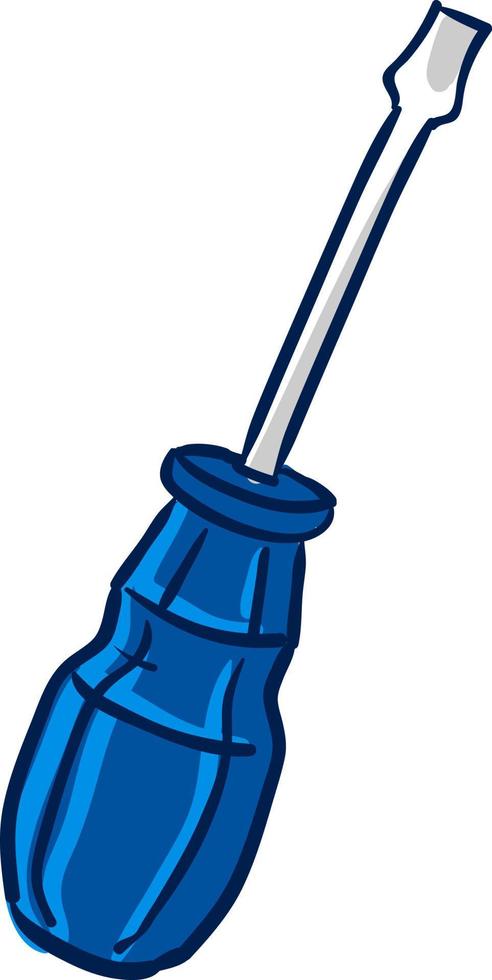 Blue screwdriver, illustration, vector on white background