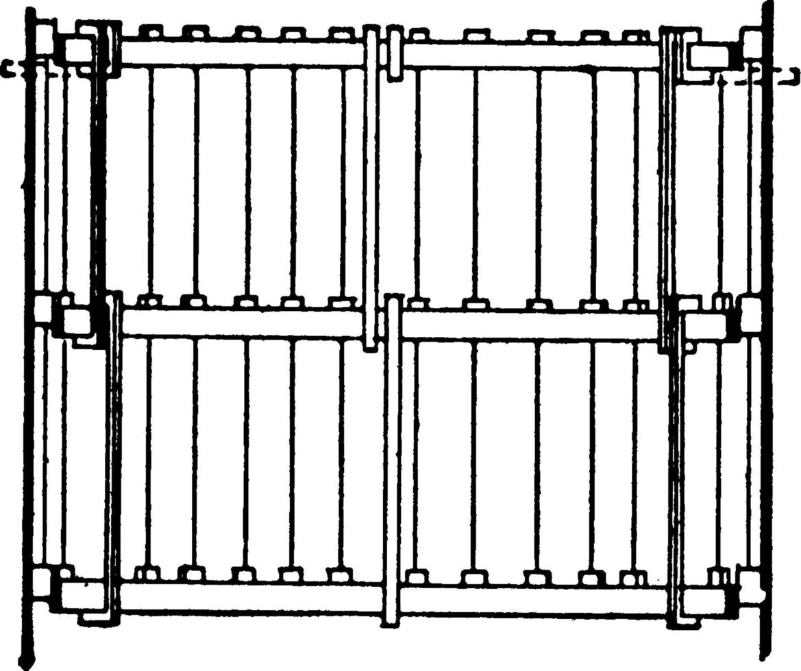 Shaft lining, vintage illustration. vector