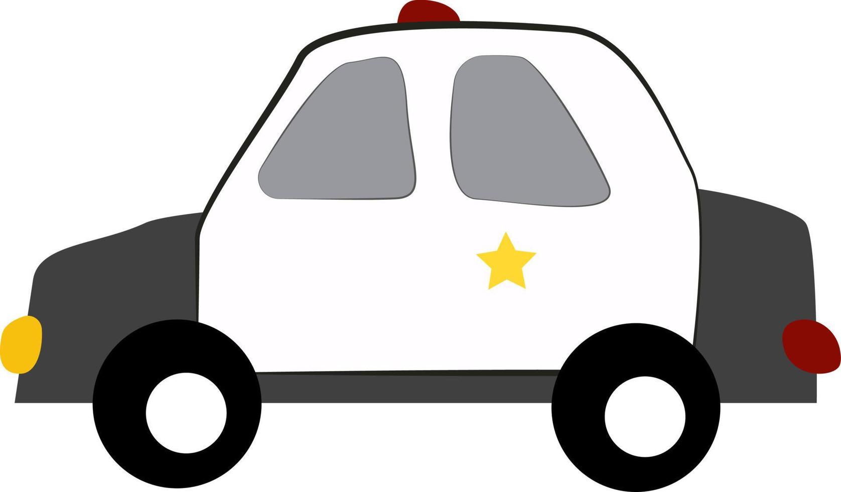 coche de policía, ilustración, vector sobre fondo blanco.