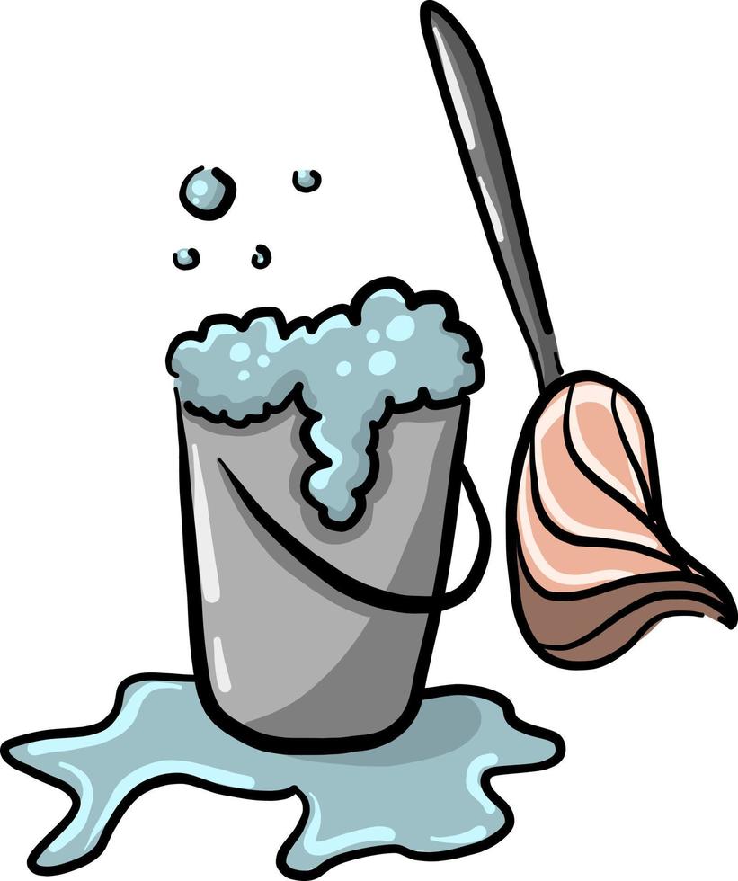 Water with mopping, illustration, vector on white background