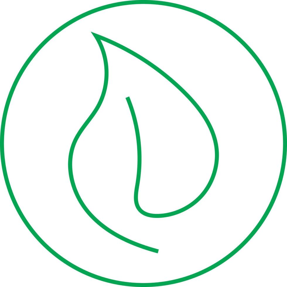 One big green leaf, icon illustration, vector on white background