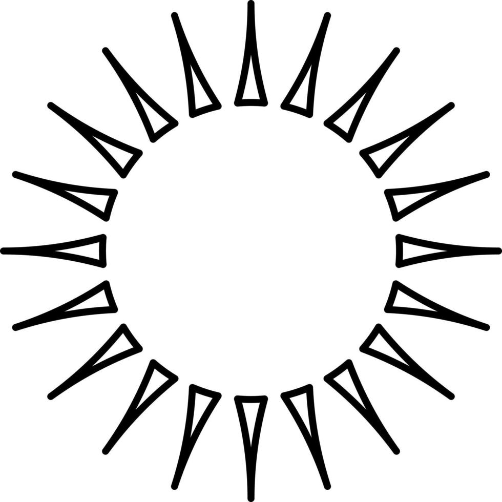 Minimalistic sun rays, illustration, vector on white background.