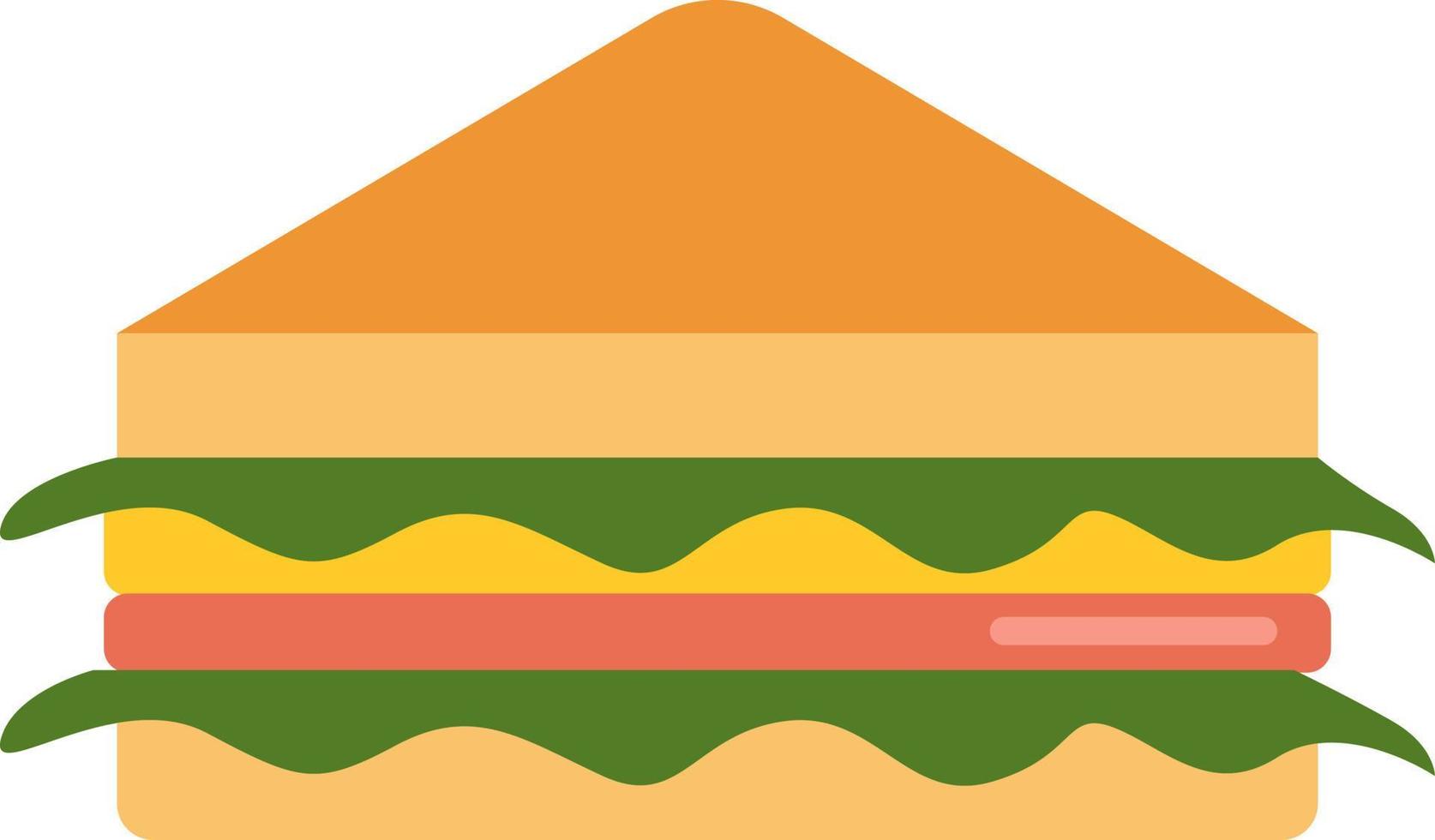 Triangle sandwich, illustration, vector on white background.