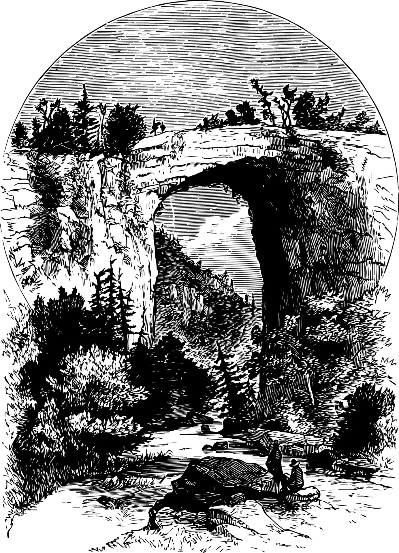 The Natural Bridge In Virginia Vintage Illustration 13859382 Vector Art the-natural-bridge-in-virginia-vintage-illustration-13859382-vector-art