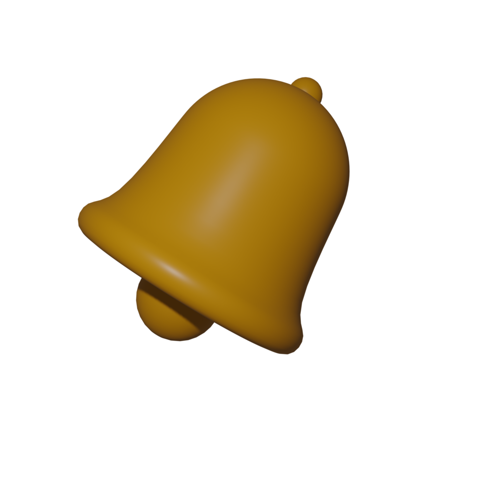 3D gelbe Benachrichtigungsglocke png