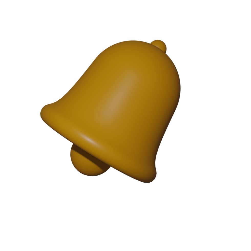 3D Yellow notification bell png