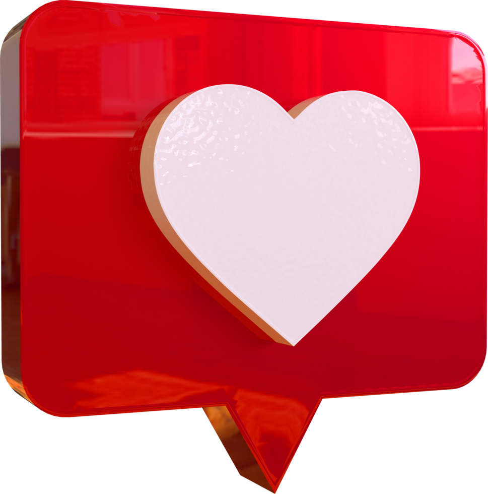 Social Media Love Chat 3D Render Icon png