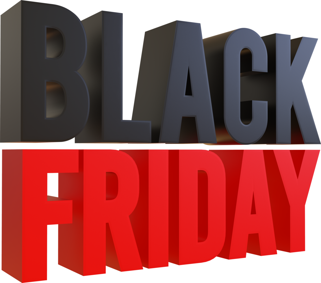 Black Friday 3D Render Text png