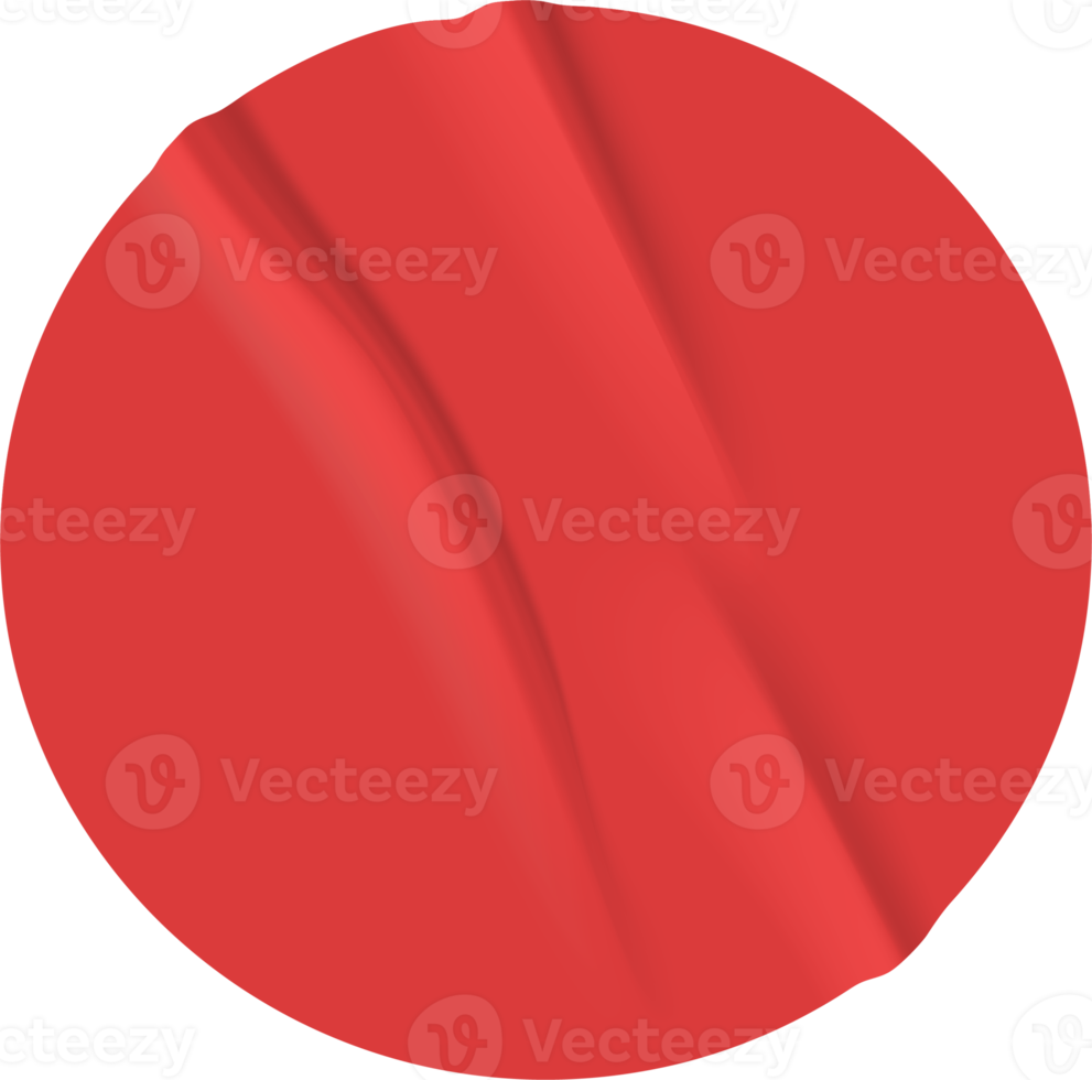 wrinkled fabric  circle background red color. png