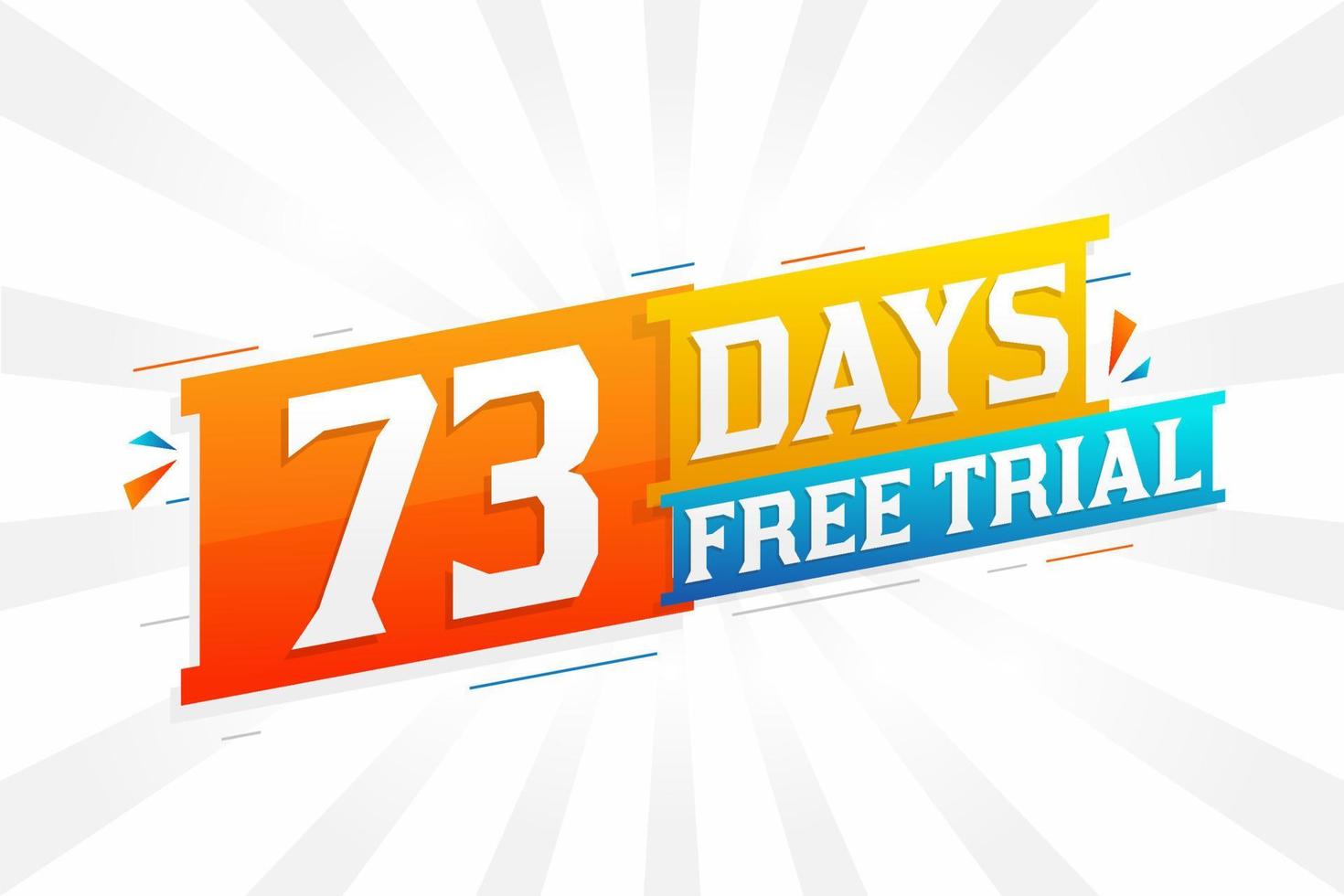 Vector de stock de texto en negrita promocional de prueba gratuita de 73 días