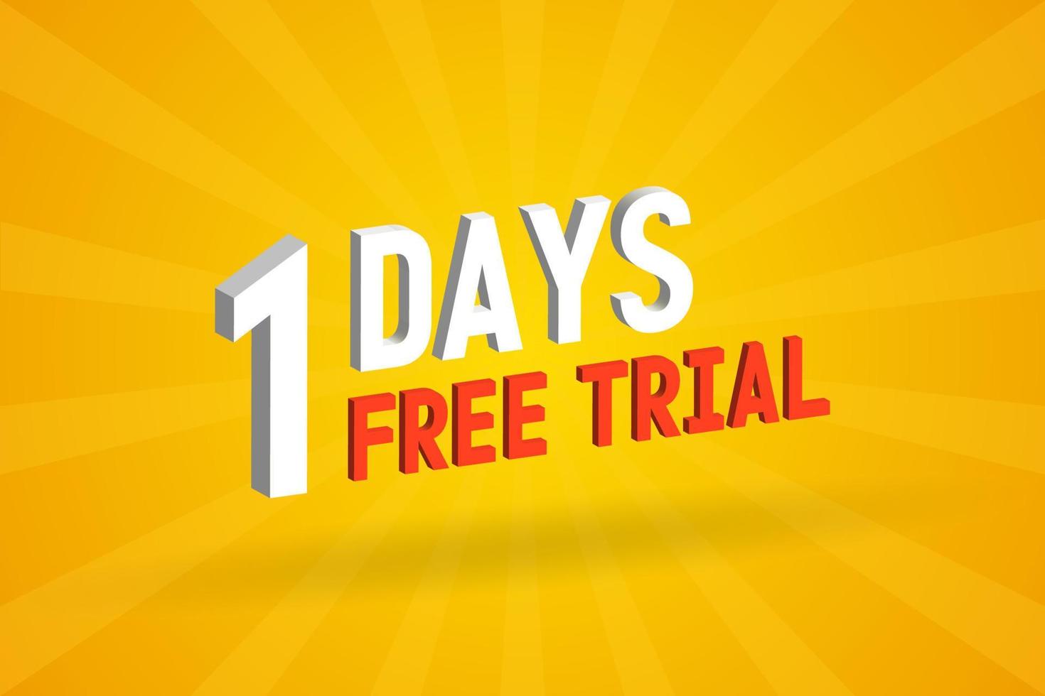 Free offer 1 Days free Trial 3D text stock vector