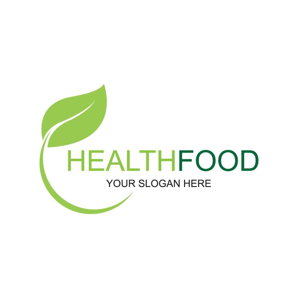 healthy food logo vector design icon illustration