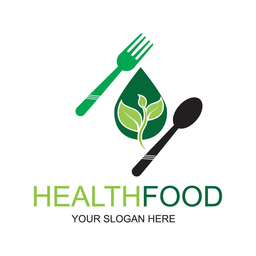 healthy food logo vector design icon illustration