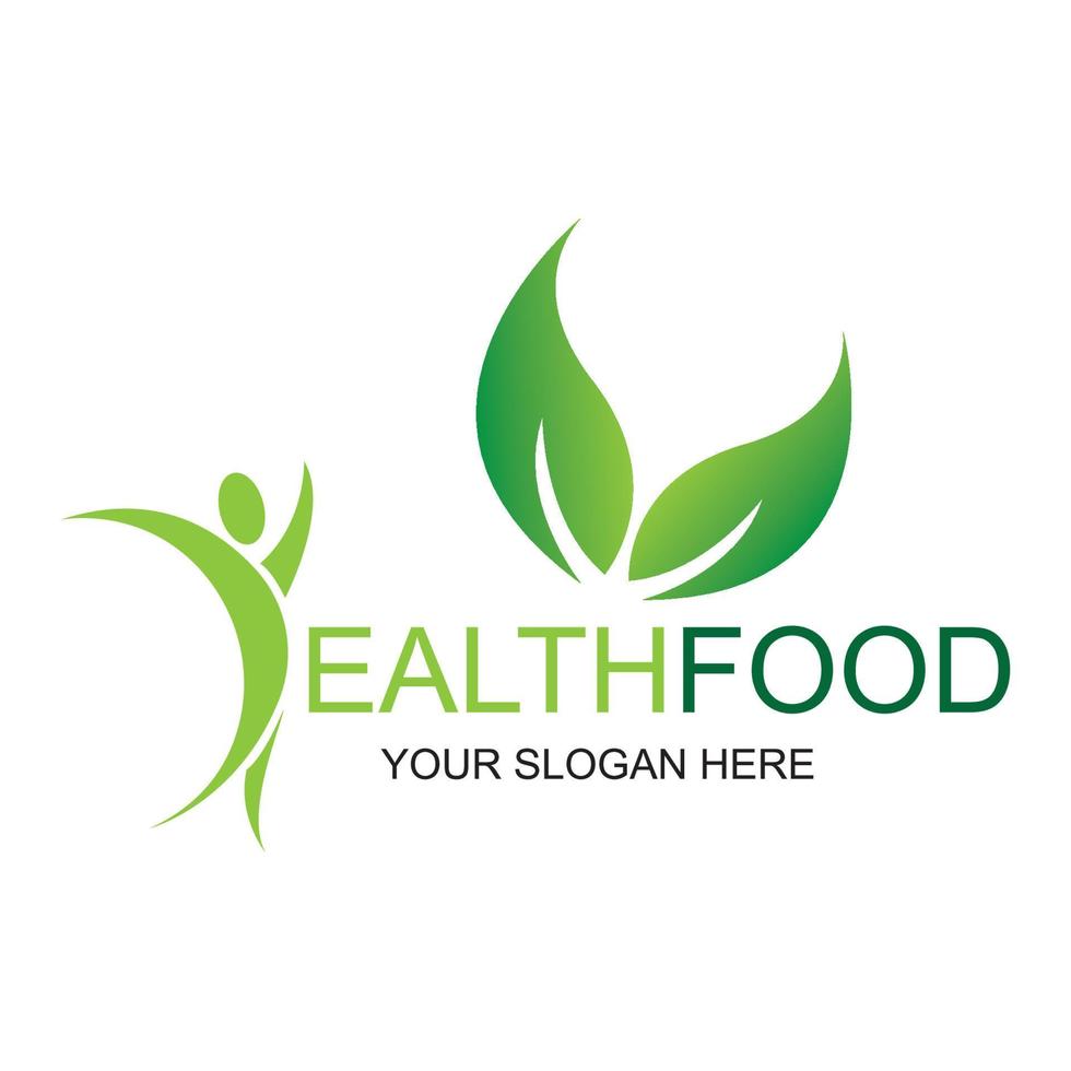 healthy food logo vector design icon illustration