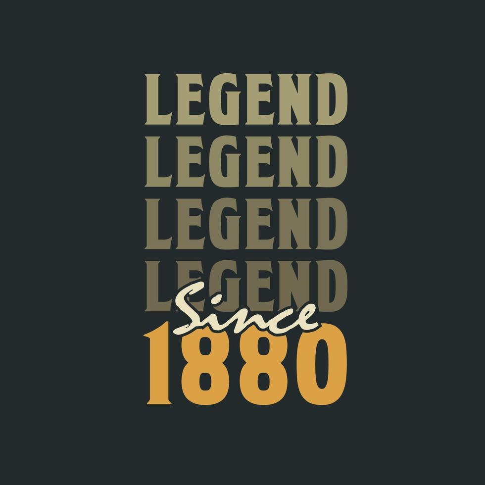 Legend Since 1880,  Vintage 1880 birthday celebration design vector