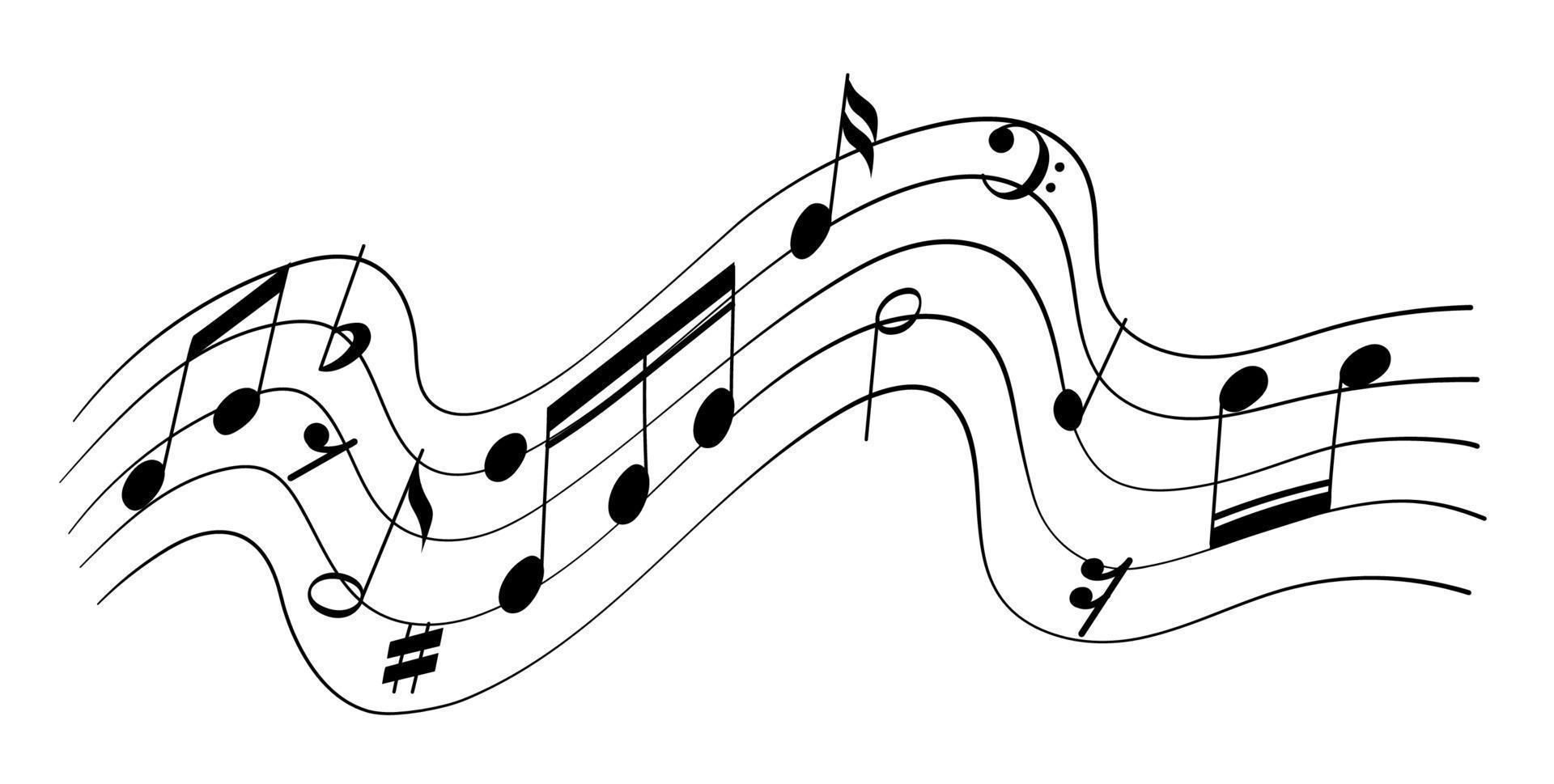 Music notes musical elements vector illustration on white background