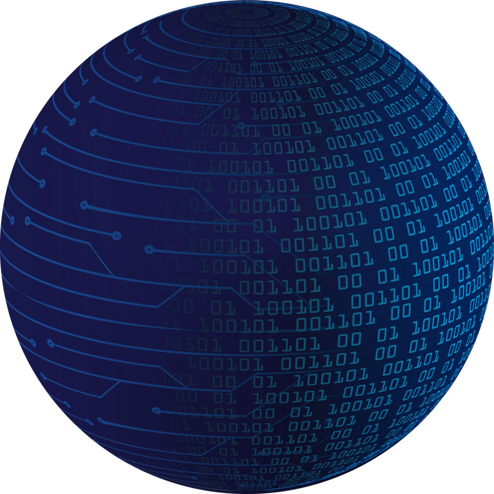 Blue technology globe crop-out png