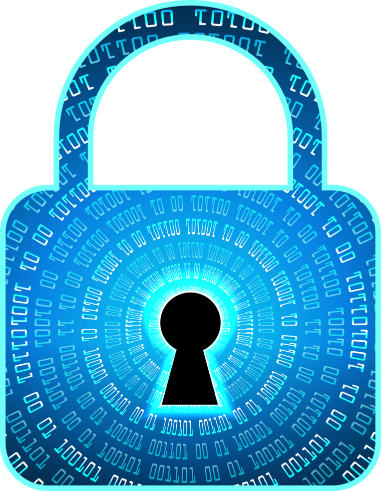 Technology padlock cropout png